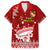 Personalised Tonga King Tupou I Day Family Matching Puletasi Dress and Hawaiian Shirt Tongan Ngatu Pattern With Crown LT14 Dad's Shirt - Short Sleeve Red - Polynesian Pride