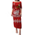 Personalised Tonga King Tupou I Day Family Matching Puletasi Dress and Hawaiian Shirt Tongan Ngatu Pattern With Crown LT14 Mom's Dress Red - Polynesian Pride