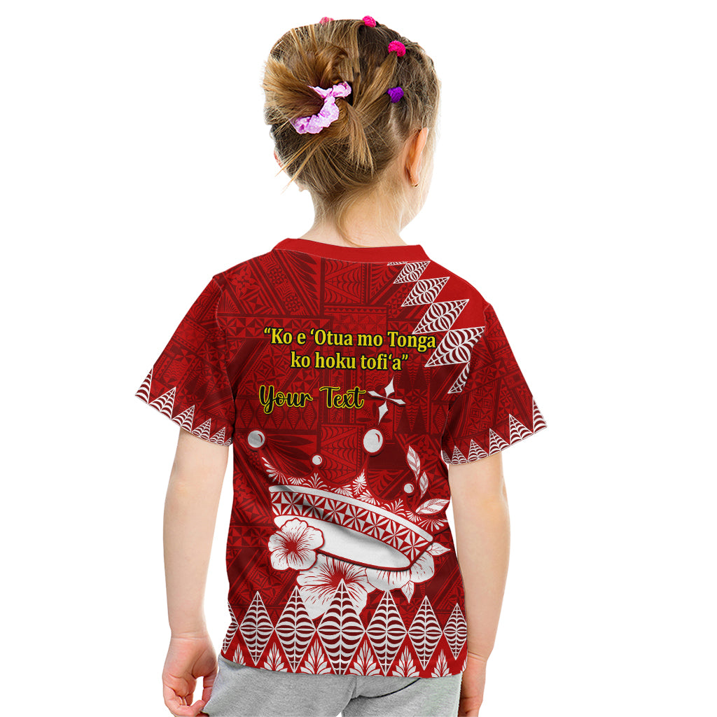Personalised Tonga King Tupou I Day Kid T Shirt Tongan Ngatu Pattern With Crown LT14 - Polynesian Pride