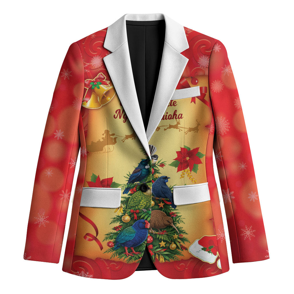 Personalised New Zealand Christmas Blazer Meri Kirihimete NZ Xmas Tree Animals