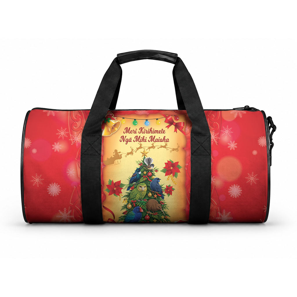 New Zealand Christmas Duffle Bag Meri Kirihimete NZ Xmas Tree Animals