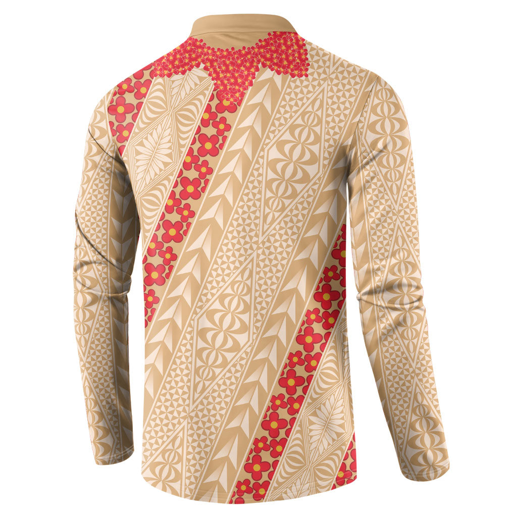 Malo e Lelei Tonga Button Sweatshirt Heilala Lei Tongan Ngatu Pattern LT14 - Polynesian Pride