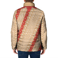 Malo e Lelei Tonga Padded Jacket Heilala Lei Tongan Ngatu Pattern LT14 - Polynesian Pride