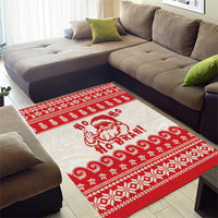 Red Mele Kalikimaka Hawaii Area Rug Funny Ho Ho Ho Santa Shaka - Polynesian Pride
