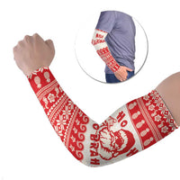 Red Mele Kalikimaka Hawaii Arm Sleeves Funny Ho Ho Ho Santa Shaka LT14 Set of 2 Red - Polynesian Pride