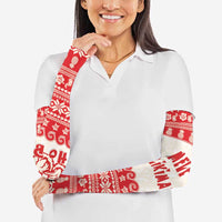 Red Mele Kalikimaka Hawaii Arm Sleeves Funny Ho Ho Ho Santa Shaka LT14 - Polynesian Pride
