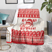 Red Mele Kalikimaka Hawaii Blanket Funny Ho Ho Ho Santa Shaka - Polynesian Pride