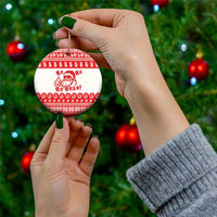 Red Mele Kalikimaka Hawaii Ceramic Ornament Funny Ho Ho Ho Santa Shaka LT14 - Polynesian Pride