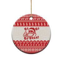 Red Mele Kalikimaka Hawaii Ceramic Ornament Funny Ho Ho Ho Santa Shaka LT14 - Polynesian Pride