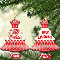 Red Mele Kalikimaka Hawaii Ceramic Ornament Funny Ho Ho Ho Santa Shaka LT14 Christmas Tree Red - Polynesian Pride