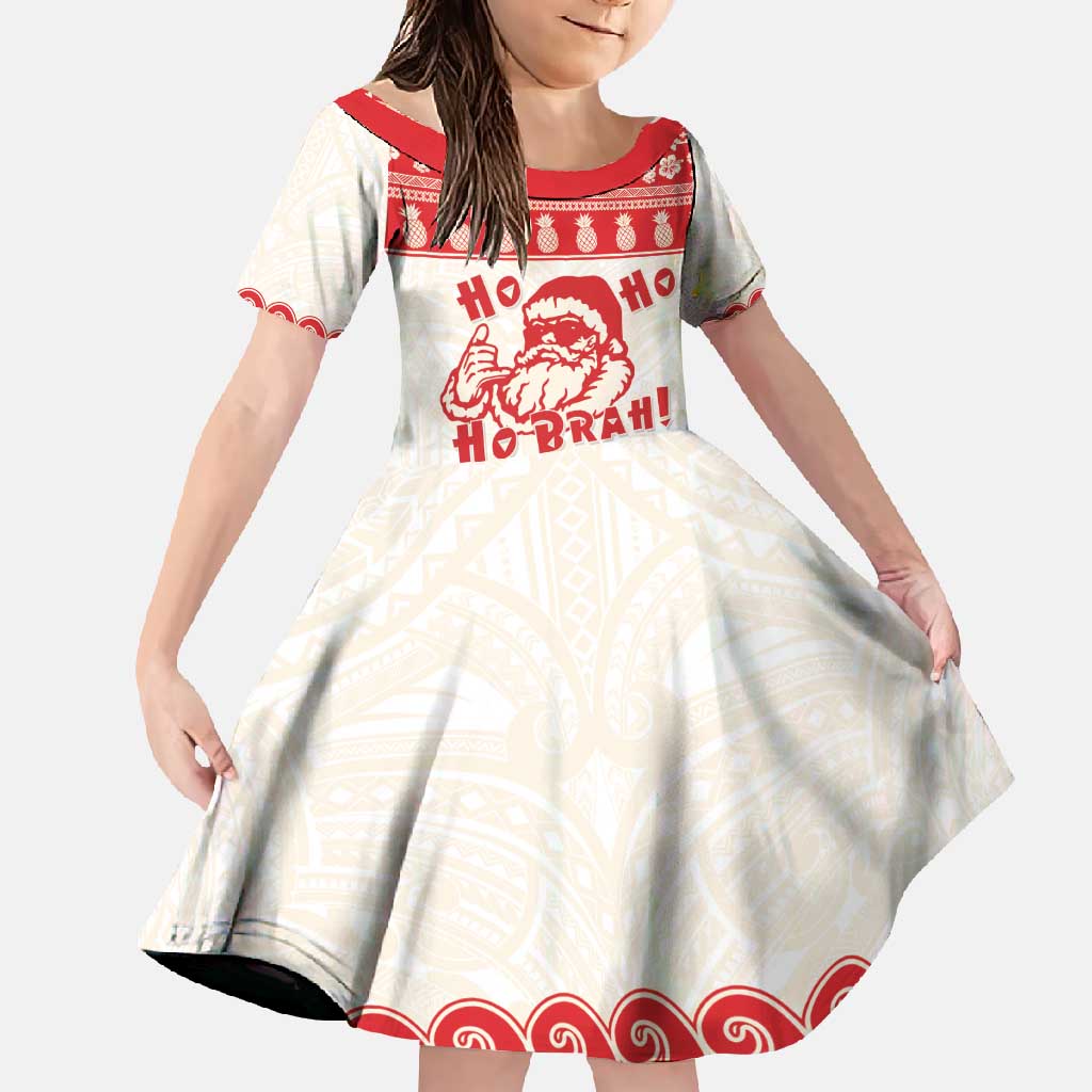 Red Mele Kalikimaka Hawaii Family Matching Tank Maxi Dress and Hawaiian Shirt Funny Ho Ho Ho Santa Shaka - Polynesian Pride