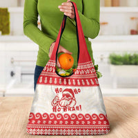 Red Mele Kalikimaka Hawaii Grocery Bag Funny Ho Ho Ho Santa Shaka LT14 - Polynesian Pride