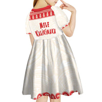 Red Mele Kalikimaka Hawaii Kid Short Sleeve Dress Funny Ho Ho Ho Santa Shaka - Polynesian Pride