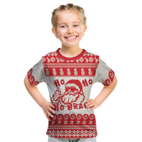 Red Mele Kalikimaka Hawaii Kid T Shirt Funny Ho Ho Ho Santa Shaka LT14 Red - Polynesian Pride