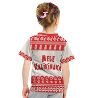 Red Mele Kalikimaka Hawaii Kid T Shirt Funny Ho Ho Ho Santa Shaka LT14 - Polynesian Pride