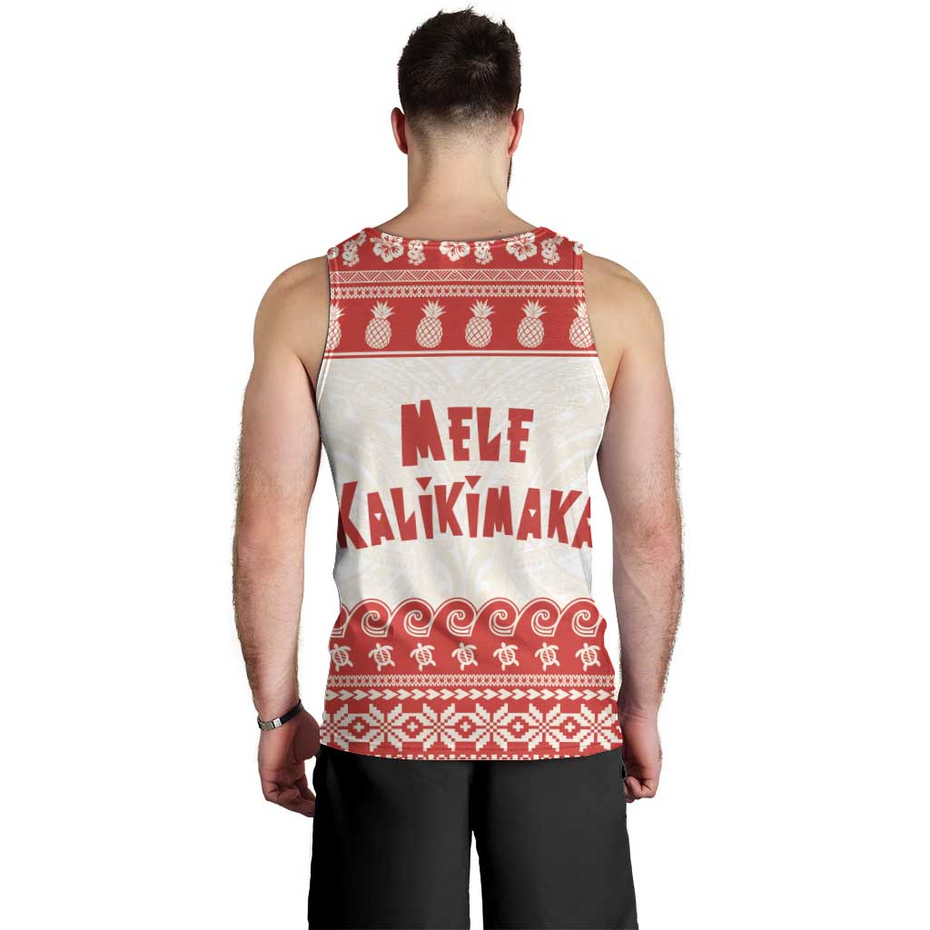 Red Mele Kalikimaka Hawaii Men Tank Top Funny Ho Ho Ho Santa Shaka LT14 - Polynesian Pride