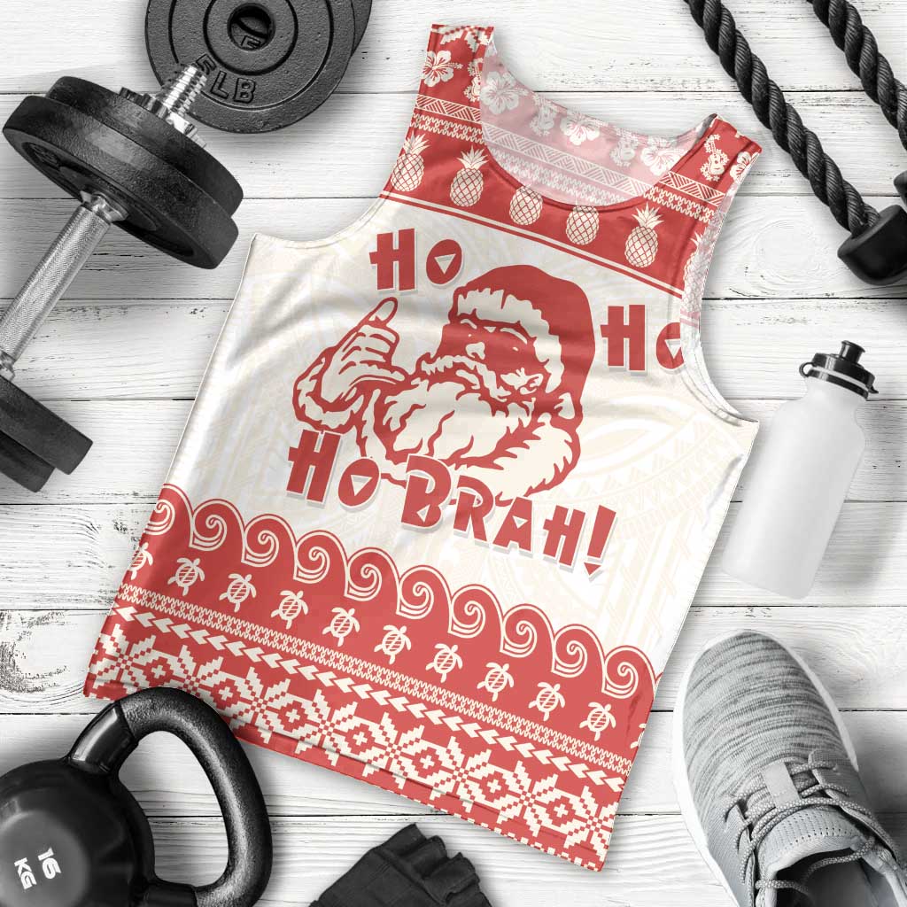 Red Mele Kalikimaka Hawaii Men Tank Top Funny Ho Ho Ho Santa Shaka LT14 - Polynesian Pride