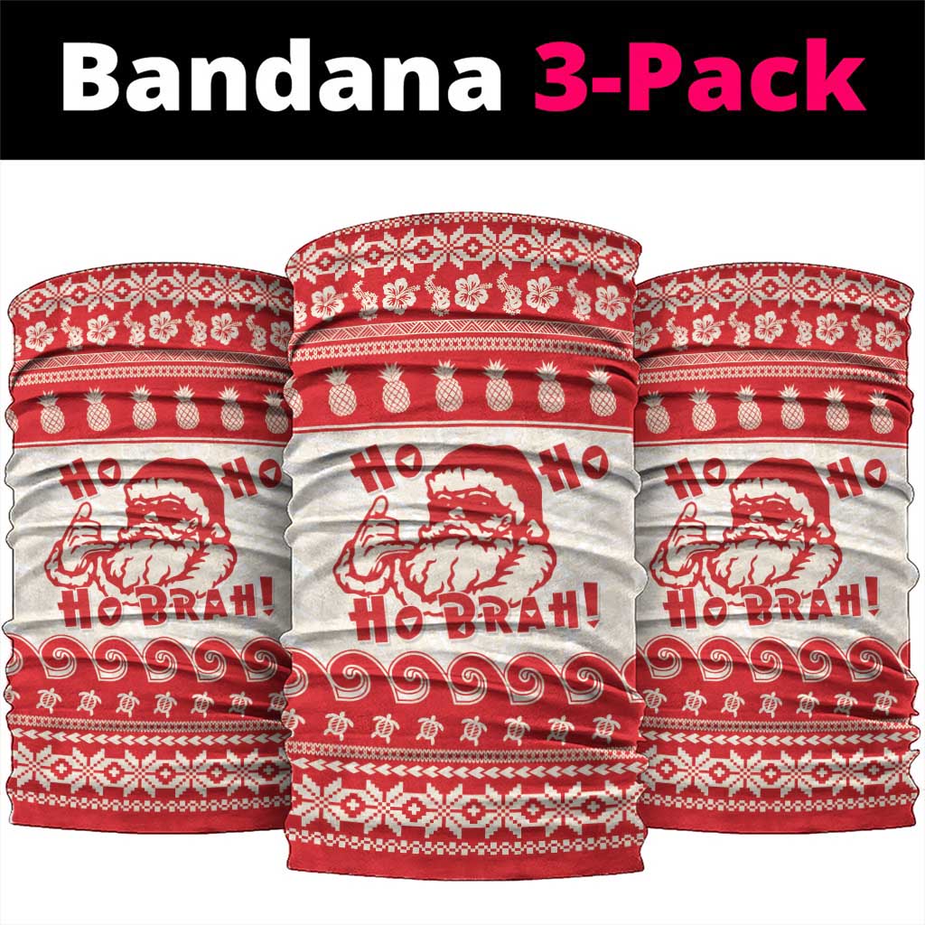 Red Mele Kalikimaka Hawaii Neck Gaiter Funny Ho Ho Ho Santa Shaka - Polynesian Pride