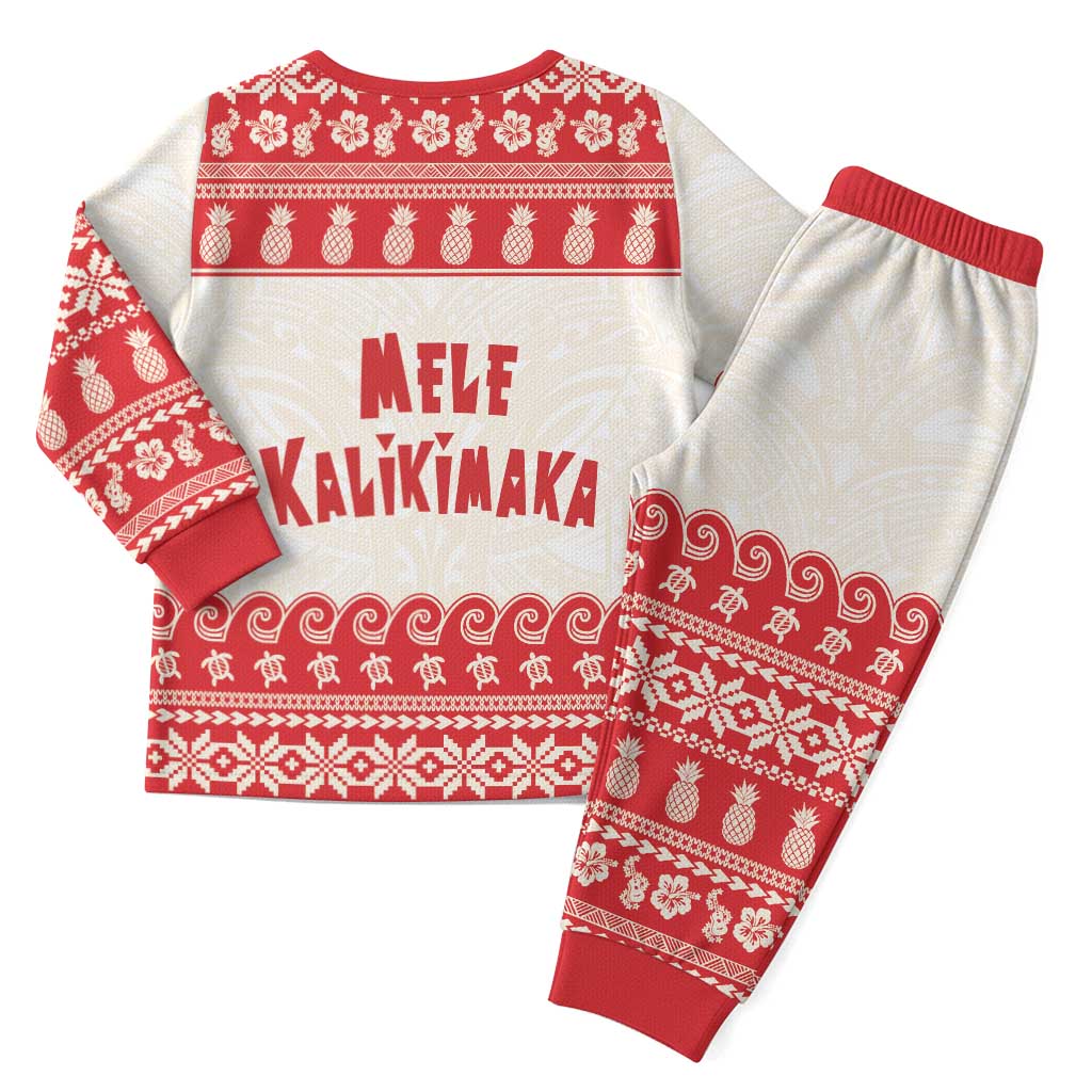 Red Mele Kalikimaka Hawaii Christmas Pajama Set Funny Ho Ho Ho Santa Shaka LT14 - Polynesian Pride