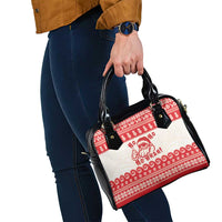 Red Mele Kalikimaka Hawaii Shoulder Handbag Funny Ho Ho Ho Santa Shaka LT14 - Polynesian Pride
