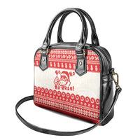 Red Mele Kalikimaka Hawaii Shoulder Handbag Funny Ho Ho Ho Santa Shaka LT14 - Polynesian Pride