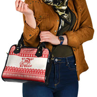 Red Mele Kalikimaka Hawaii Shoulder Handbag Funny Ho Ho Ho Santa Shaka LT14 - Polynesian Pride