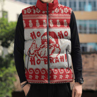 Red Mele Kalikimaka Hawaii Sleeveless Puffer Jacket Funny Ho Ho Ho Santa Shaka LT14 - Polynesian Pride
