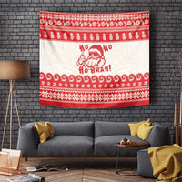 Red Mele Kalikimaka Hawaii Tapestry Funny Ho Ho Ho Santa Shaka - Polynesian Pride