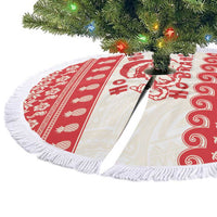 Red Mele Kalikimaka Hawaii Tree Skirt Funny Ho Ho Ho Santa Shaka LT14 - Polynesian Pride