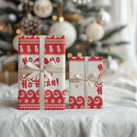 Red Mele Kalikimaka Hawaii Wrapping Paper Funny Ho Ho Ho Santa Shaka LT14 - Polynesian Pride