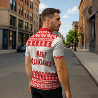 Red Mele Kalikimaka Hawaii Zipper Polo Shirt Funny Ho Ho Ho Santa Shaka - Polynesian Pride