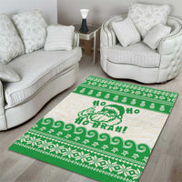 Green Mele Kalikimaka Hawaii Area Rug Funny Ho Ho Ho Santa Shaka - Polynesian Pride