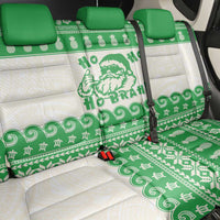 Green Mele Kalikimaka Hawaii Back Car Seat Cover Funny Ho Ho Ho Santa Shaka - Polynesian Pride