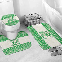 Green Mele Kalikimaka Hawaii Bathroom Set Funny Ho Ho Ho Santa Shaka - Polynesian Pride