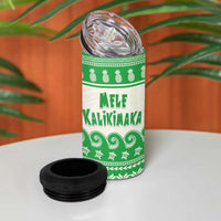 Green Mele Kalikimaka Hawaii 4 in 1 Can Cooler Tumbler Funny Ho Ho Ho Santa Shaka - Polynesian Pride