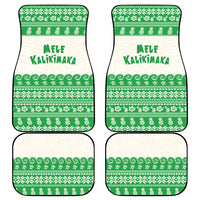Green Mele Kalikimaka Hawaii Car Mats Funny Ho Ho Ho Santa Shaka - Polynesian Pride