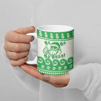 Green Mele Kalikimaka Hawaii Ceramic Mug Funny Ho Ho Ho Santa Shaka - Polynesian Pride
