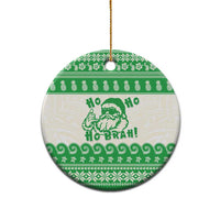 Green Mele Kalikimaka Hawaii Ceramic Ornament Funny Ho Ho Ho Santa Shaka LT14 - Polynesian Pride