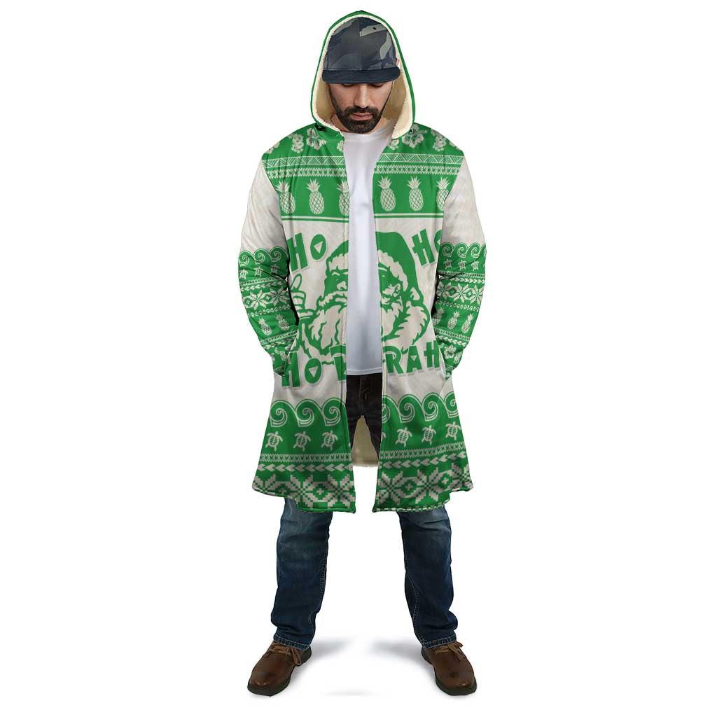 Green Mele Kalikimaka Hawaii Cloak Funny Ho Ho Ho Santa Shaka - Polynesian Pride