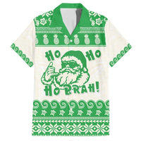 Green Mele Kalikimaka Hawaii Family Matching Summer Maxi Dress and Hawaiian Shirt Funny Ho Ho Ho Santa Shaka - Polynesian Pride
