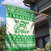 Green Mele Kalikimaka Hawaii Garden Flag Funny Ho Ho Ho Santa Shaka - Polynesian Pride