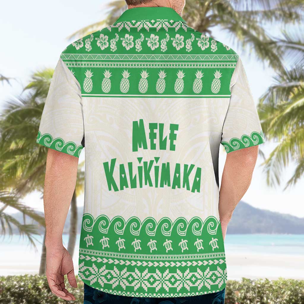 Green Mele Kalikimaka Hawaii Hawaiian Shirt Funny Ho Ho Ho Santa Shaka - Polynesian Pride