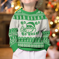 Green Mele Kalikimaka Hawaii Kid Ugly Christmas Sweater Funny Ho Ho Ho Santa Shaka LT14 - Polynesian Pride