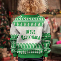 Green Mele Kalikimaka Hawaii Kid Ugly Christmas Sweater Funny Ho Ho Ho Santa Shaka LT14 - Polynesian Pride