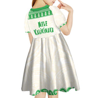 Green Mele Kalikimaka Hawaii Kid Short Sleeve Dress Funny Ho Ho Ho Santa Shaka - Polynesian Pride