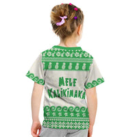 Green Mele Kalikimaka Hawaii Kid T Shirt Funny Ho Ho Ho Santa Shaka LT14 - Polynesian Pride