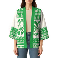 Green Mele Kalikimaka Hawaii Kimono Funny Ho Ho Ho Santa Shaka - Polynesian Pride