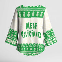 Green Mele Kalikimaka Hawaii Kimono Sleeve Blouse Funny Ho Ho Ho Santa Shaka LT14 - Polynesian Pride
