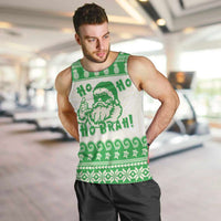 Green Mele Kalikimaka Hawaii Men Tank Top Funny Ho Ho Ho Santa Shaka LT14 Green - Polynesian Pride