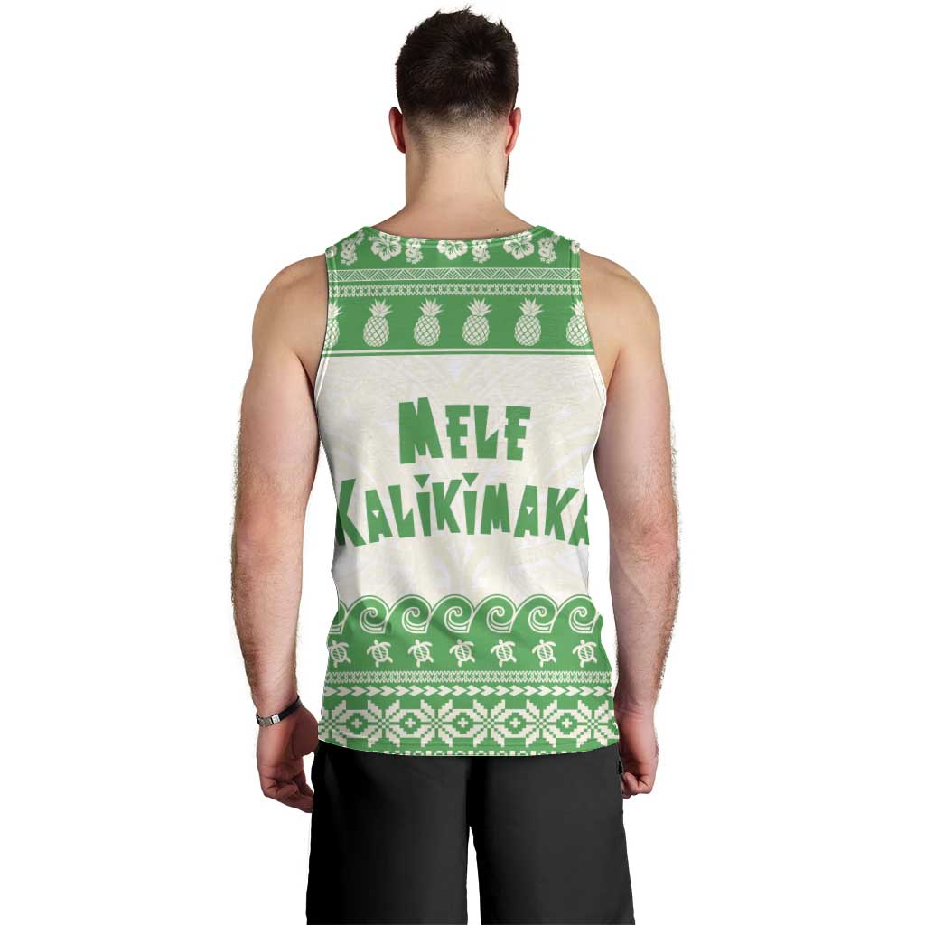 Green Mele Kalikimaka Hawaii Men Tank Top Funny Ho Ho Ho Santa Shaka LT14 - Polynesian Pride